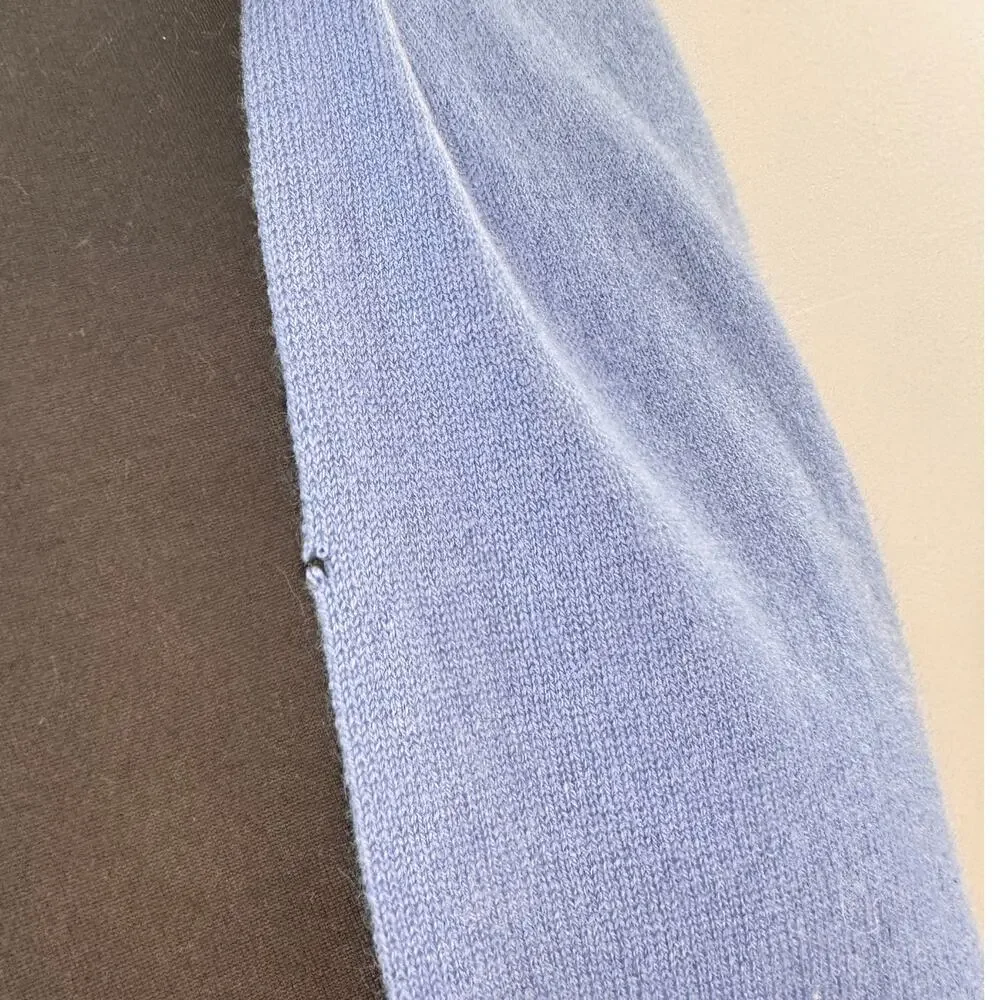 Precious Fibers Blue Gentle Scarf Cashmere Knit Casual Ruffle Around Neck NEW
